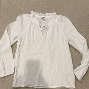 J. Crew White Textured Blouse